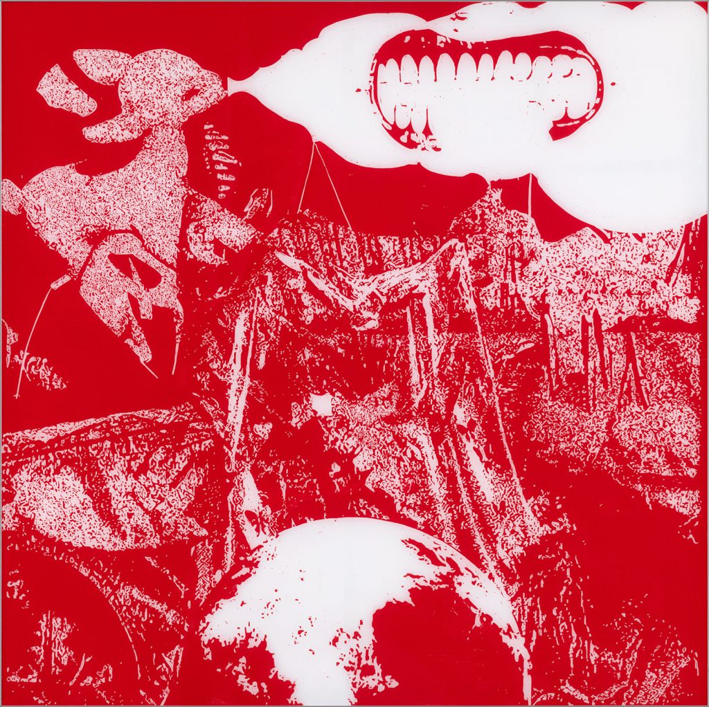 the red chamber 1, 2011, acrylic on acrylic glass, 100 x 100 cm