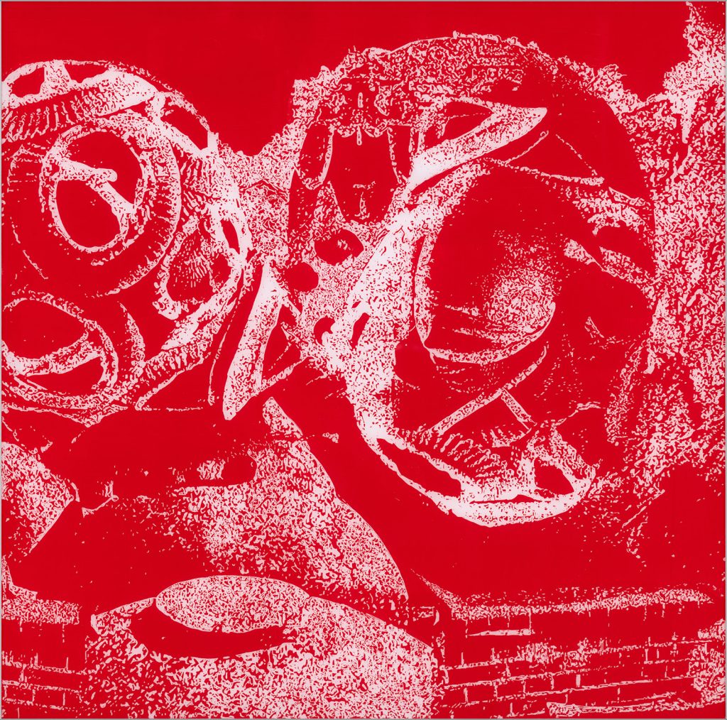 the red chamber 12, 2011, acrylic on acrylic glass, 100 x 100 cm