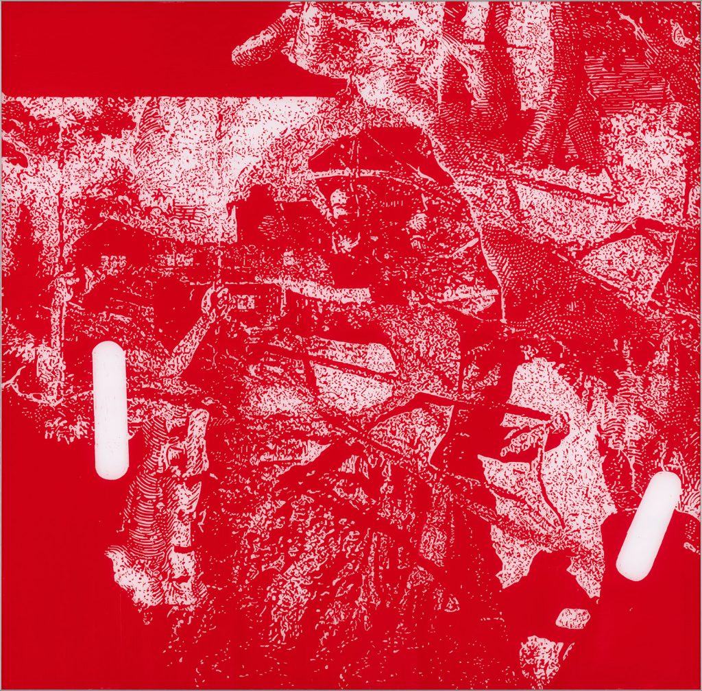 the red chamber 8, 2011, acrylic on acrylic glass, 100 x 100 cm